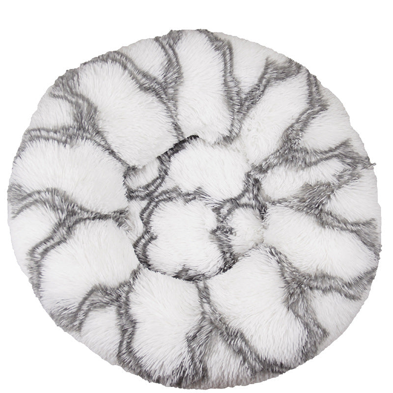 Round Plush Pet Bed for Cozy Curl-Up Sleeping Comfort