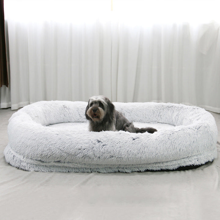 Large Plush Dog Bed with Washable Comfort Sleeping Mat