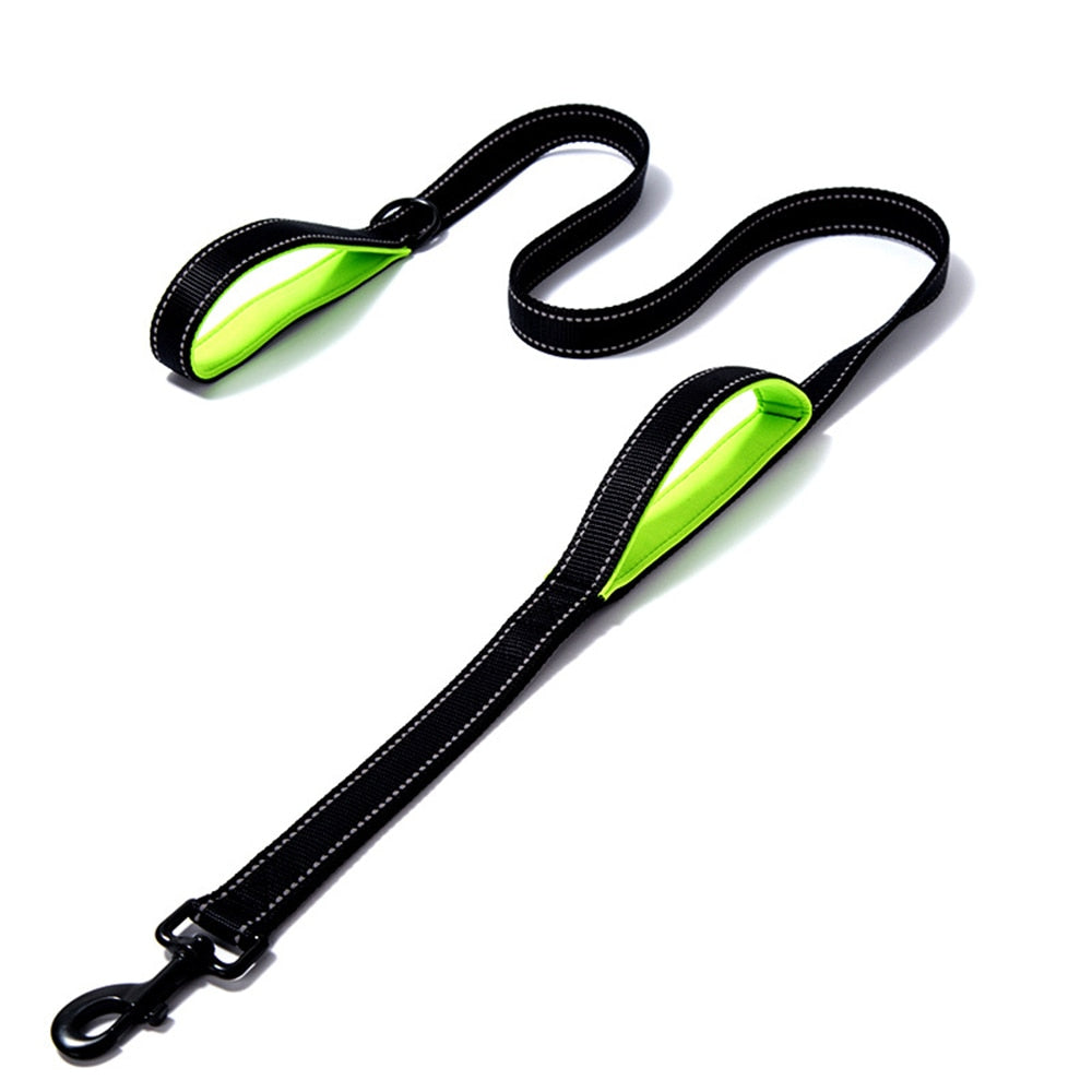 Reflective Dual-Handle Dog Leash for Safer Daily Walks