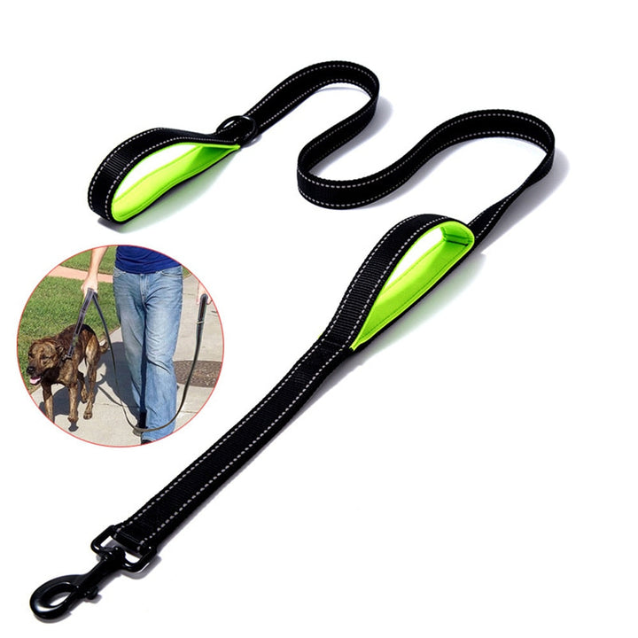 Reflective Dual-Handle Dog Leash for Safer Daily Walks