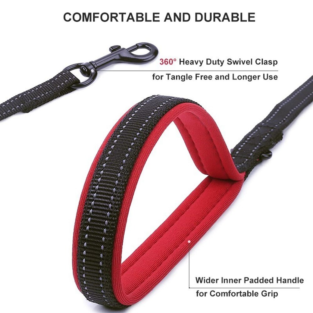 Reflective Dual-Handle Dog Leash for Safer Daily Walks