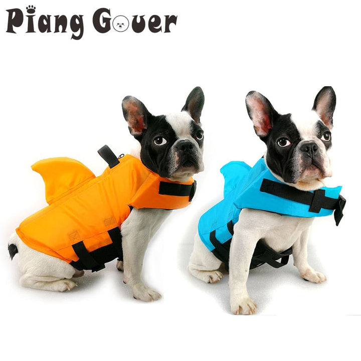 Dog Life Vest With Shark Fin For Visible Swim Safety