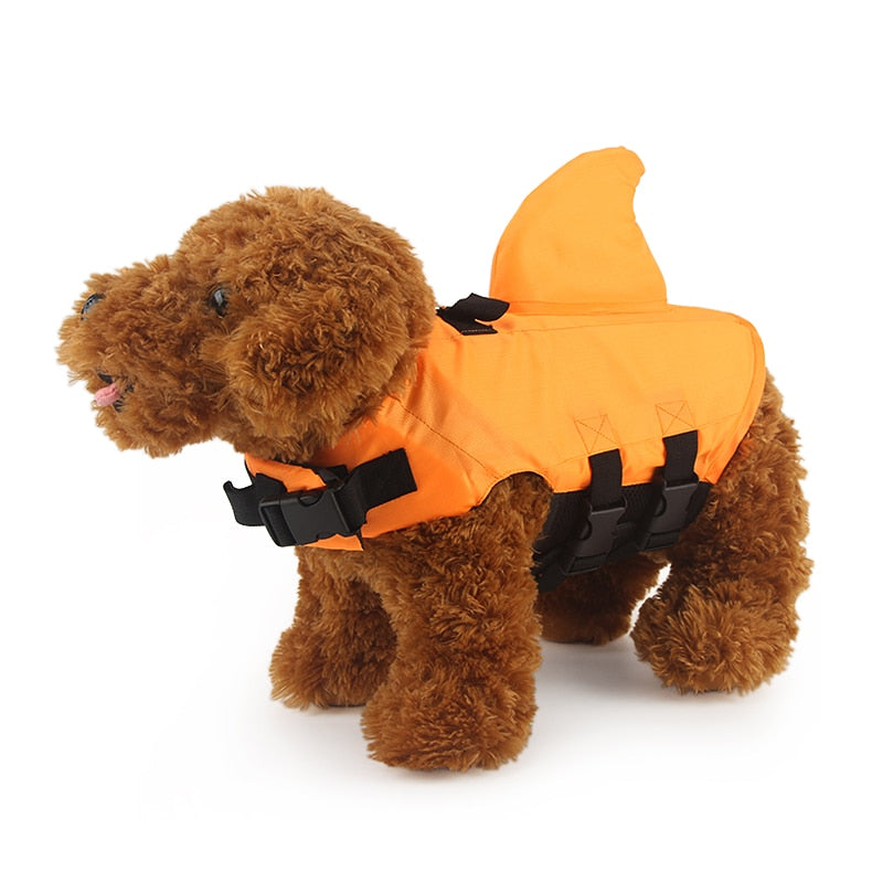 Dog Life Vest With Shark Fin For Visible Swim Safety