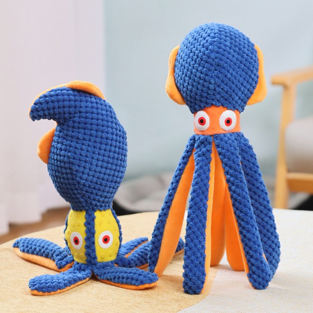 Interactive Plush Octopus Dog Toy for Tug and Fetch