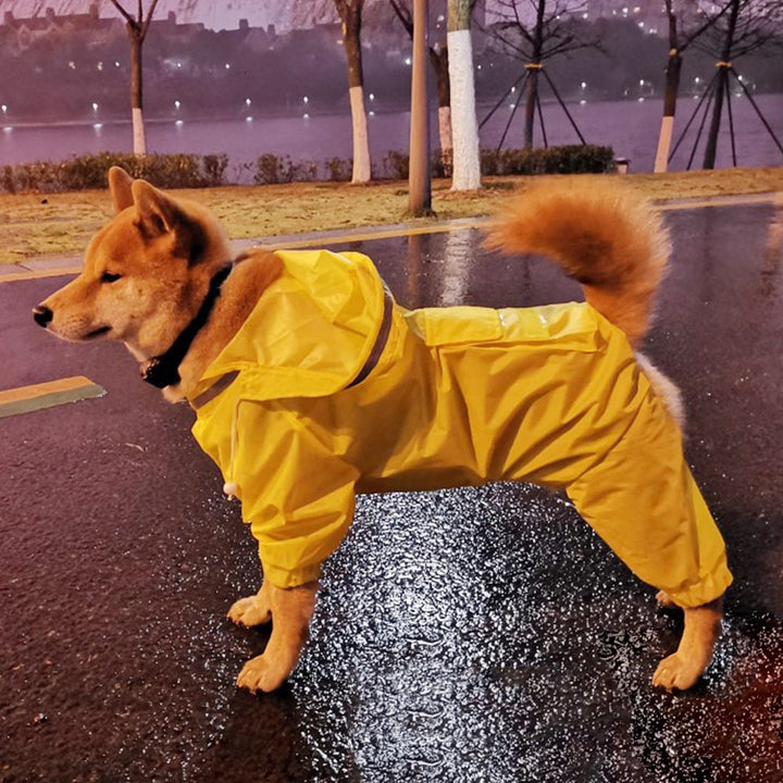 Dog Raincoat Jumpsuit for Full-Body Rain Protection