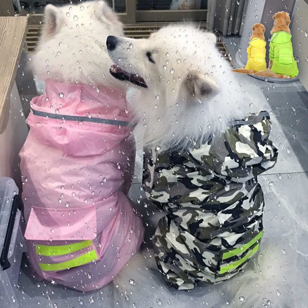Dog Raincoat Jumpsuit for Full-Body Rain Protection