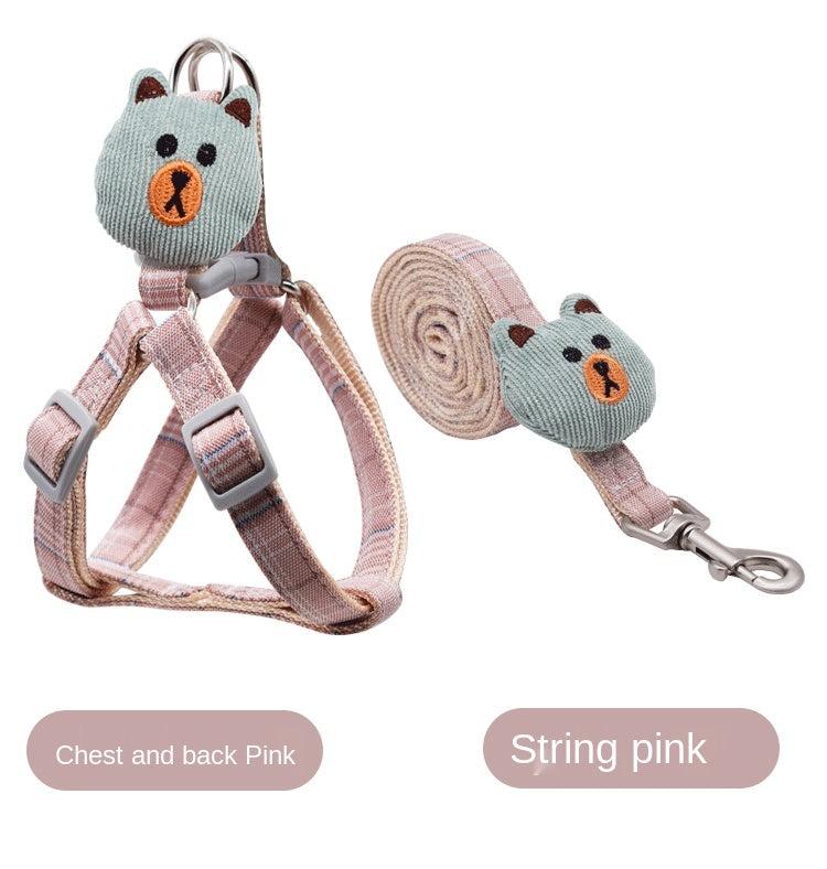 Bear Harness and Leash Set for Stylish Small-Pet Walks