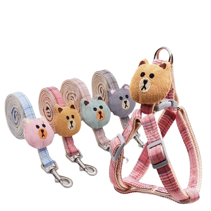 Bear Harness and Leash Set for Stylish Small-Pet Walks