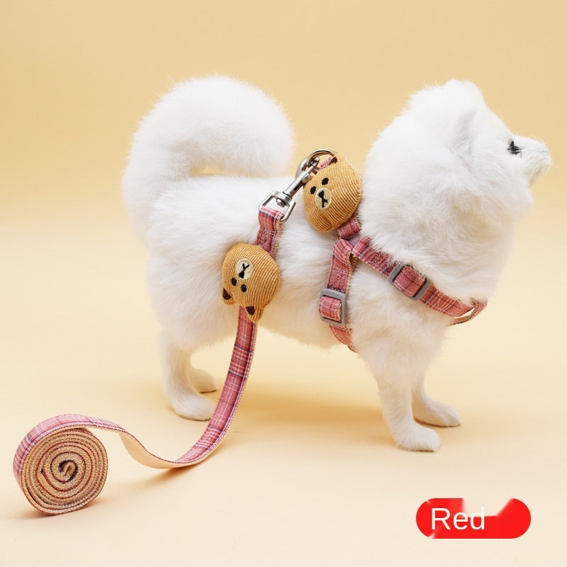 Bear Harness and Leash Set for Stylish Small-Pet Walks
