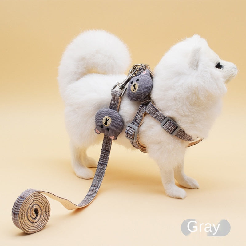 Bear Harness and Leash Set for Stylish Small-Pet Walks