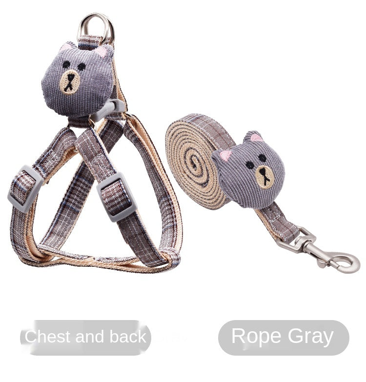 Bear Harness and Leash Set for Stylish Small-Pet Walks