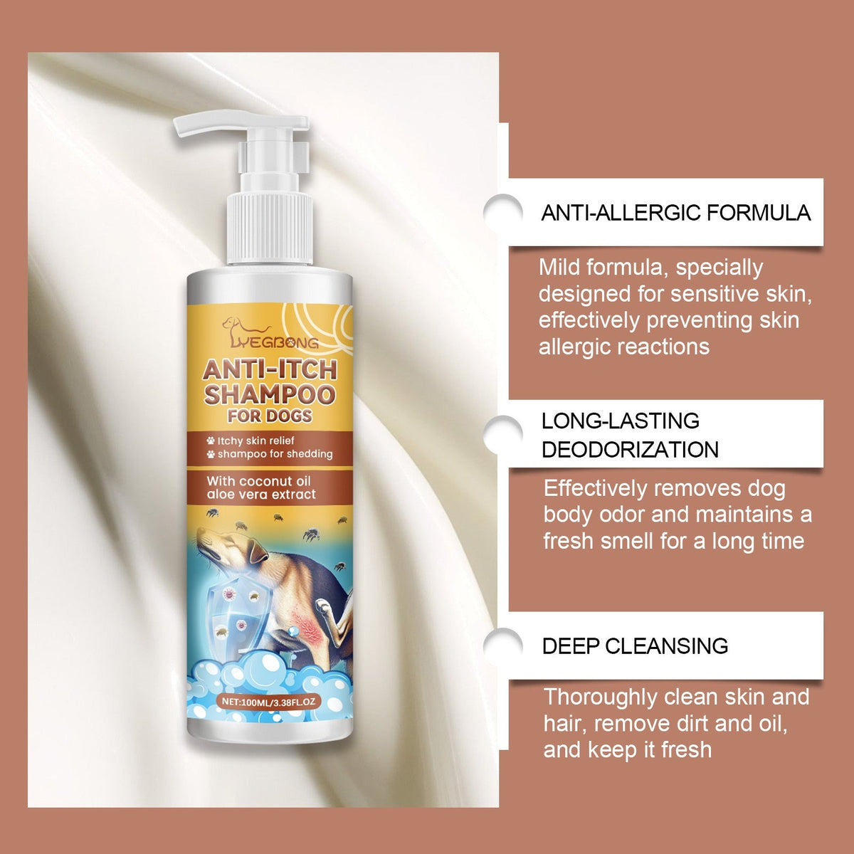 Gentle Dog Shampoo for Itchy Skin and Softer Fur Care