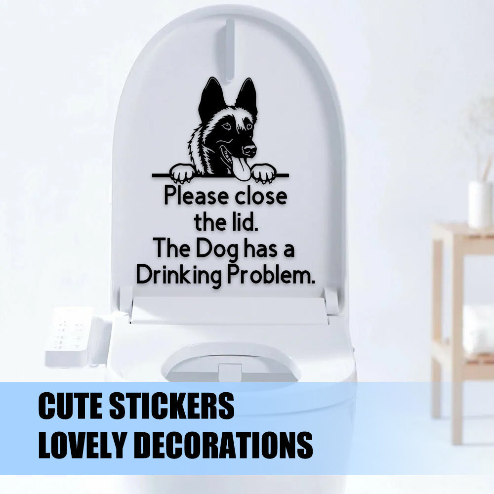 Funny Dog Toilet Stickers for Playful Bathroom Reminders