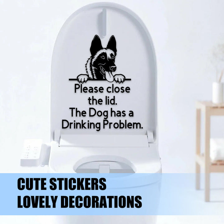 Funny Dog Toilet Stickers for Playful Bathroom Reminders