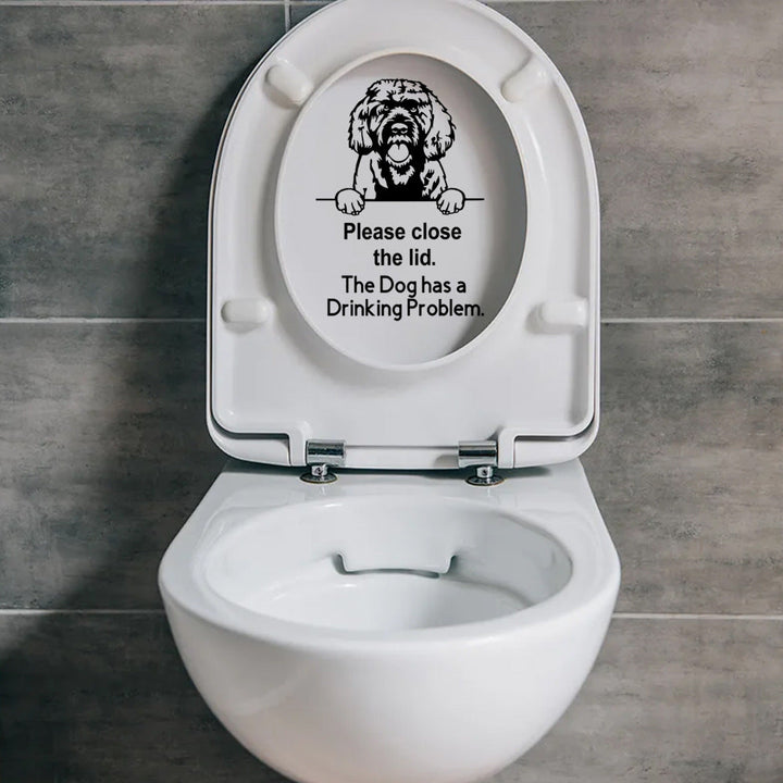 Funny Dog Toilet Stickers for Playful Bathroom Reminders