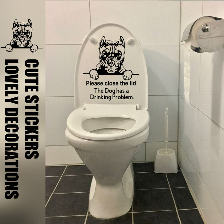Funny Dog Toilet Stickers for Playful Bathroom Reminders