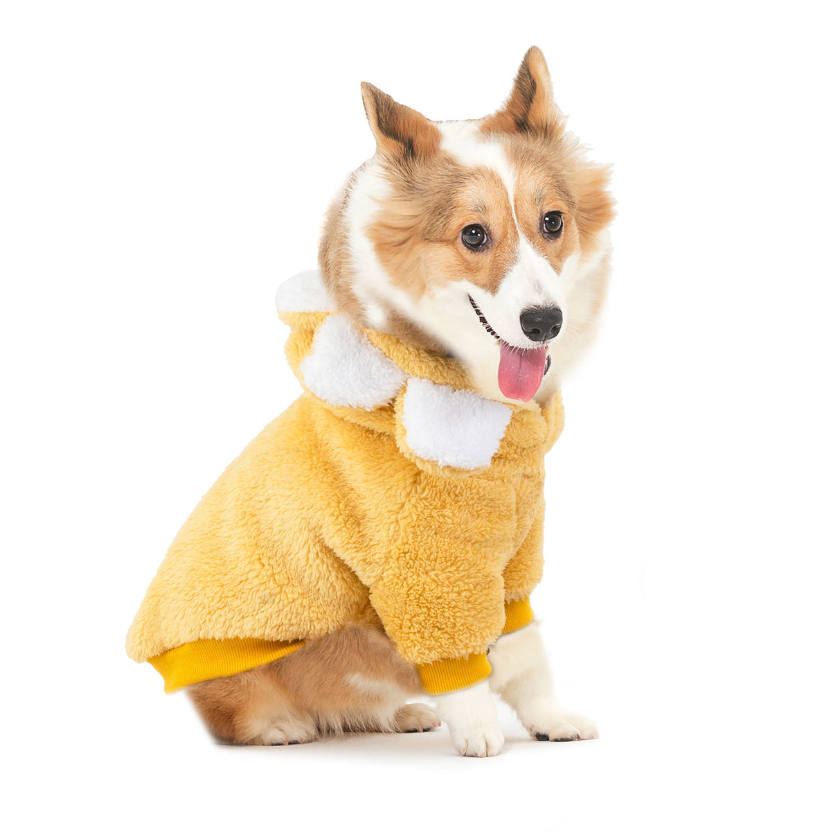 Dog Fleece Sweater With Cute Sunflower Hood for Walks
