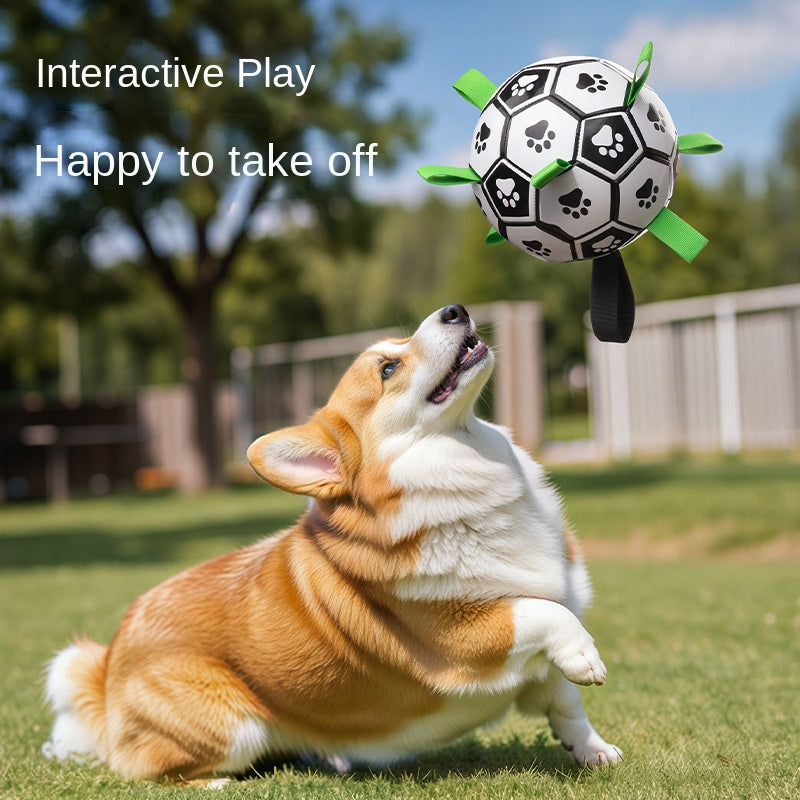 Dog Soccer Ball for Teeth-Cleaning Interactive Play