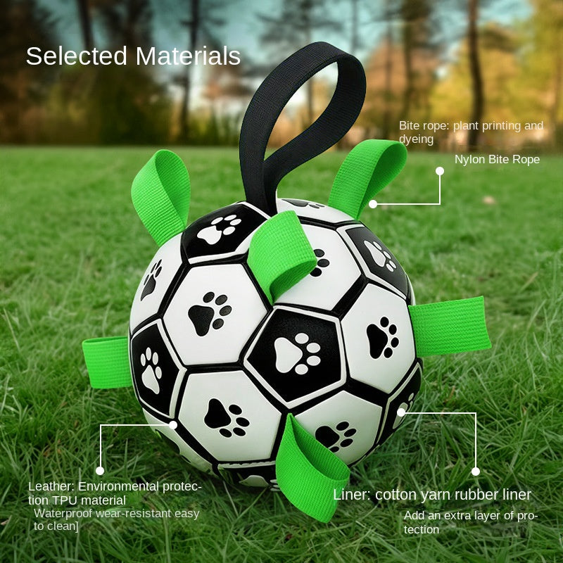 Dog Soccer Ball for Teeth-Cleaning Interactive Play