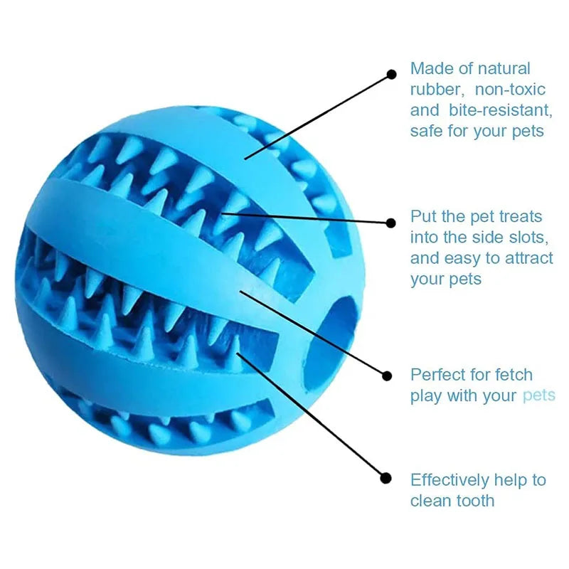 Interactive Dog Ball for Dental Cleaning & Treat Play