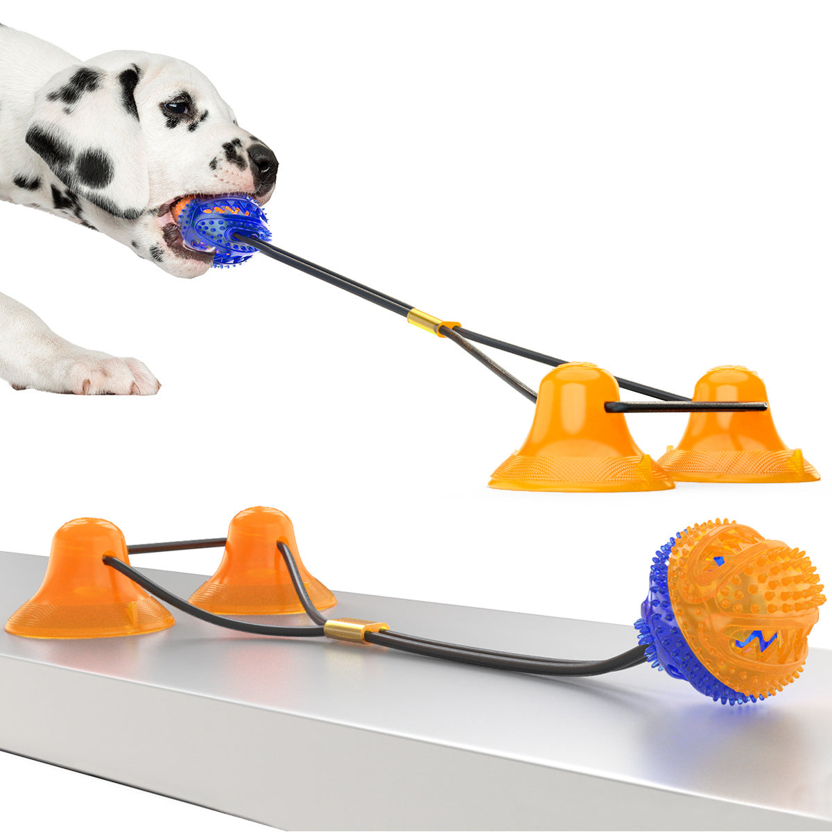 Dog Suction Cup Toy for Interactive Tug, Chew & Treat Play