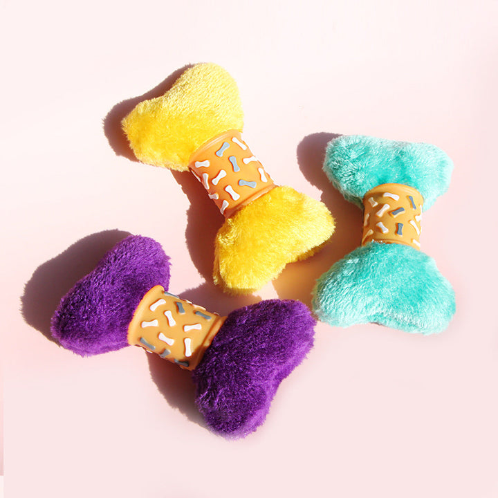 Plush Dog Bone Toy for Interactive Chew, Fetch and Play