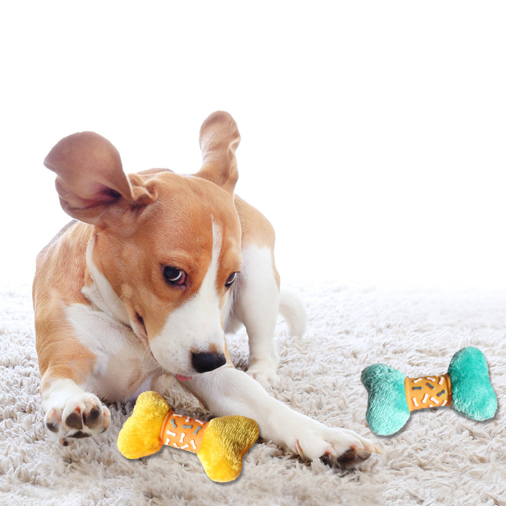 Plush Dog Bone Toy for Interactive Chew, Fetch and Play