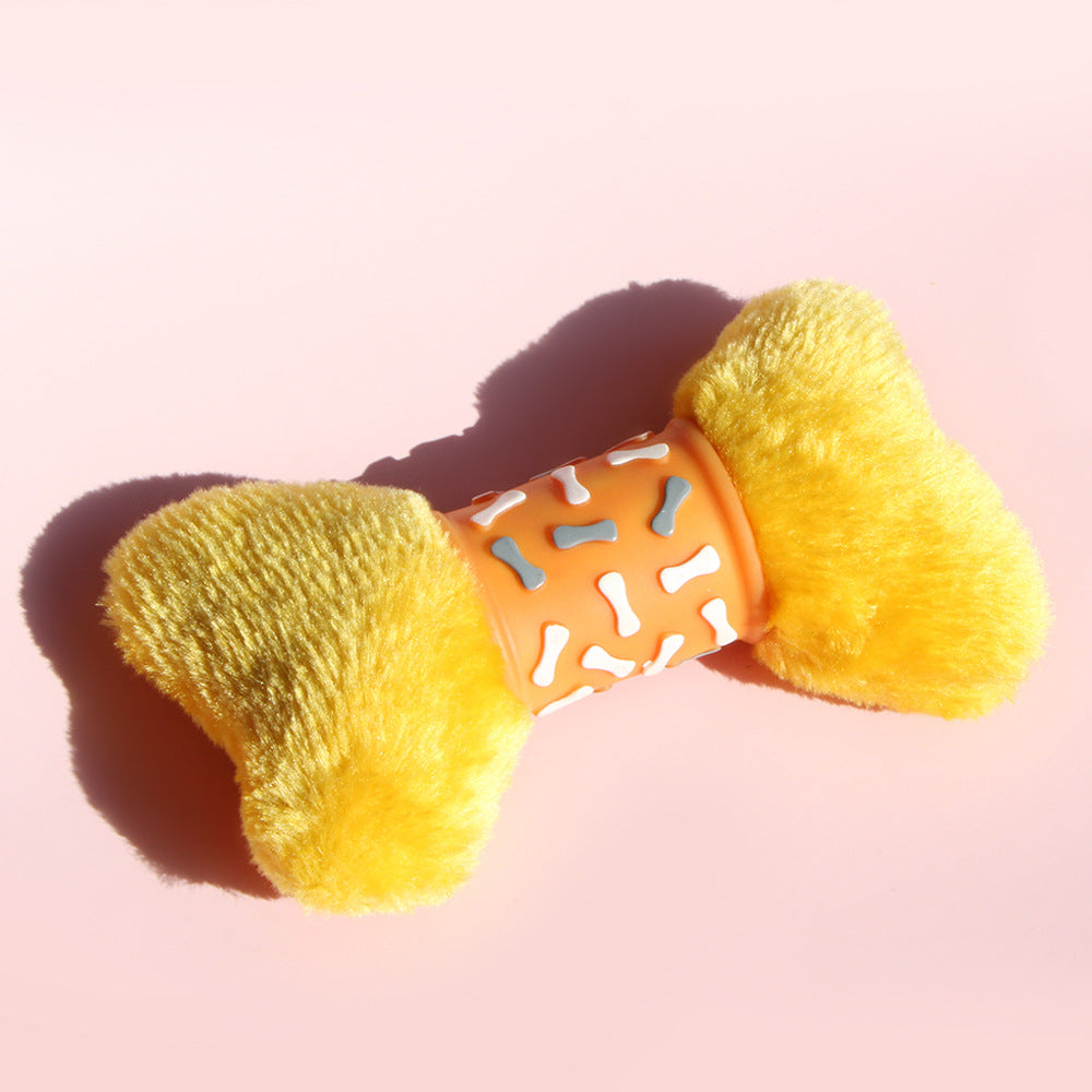 Plush Dog Bone Toy for Interactive Chew, Fetch and Play