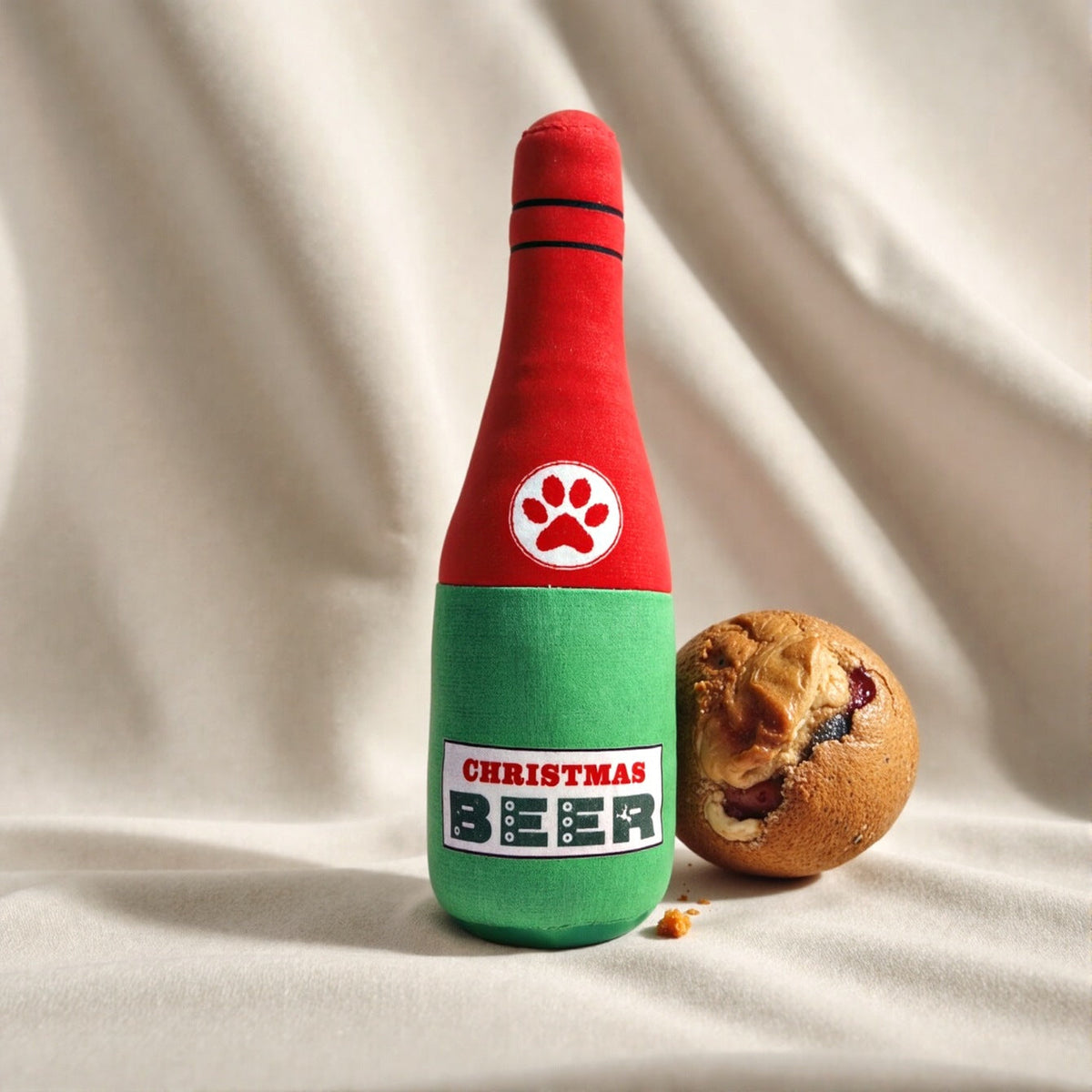 Dog Wine Bottle Plush Toy for Chew Play and Entertainment