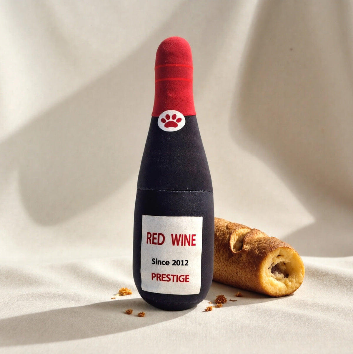 Dog Wine Bottle Plush Toy for Chew Play and Entertainment