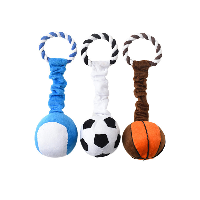 Soft Interactive Dog Toy Ball for Fetch and Tug Play