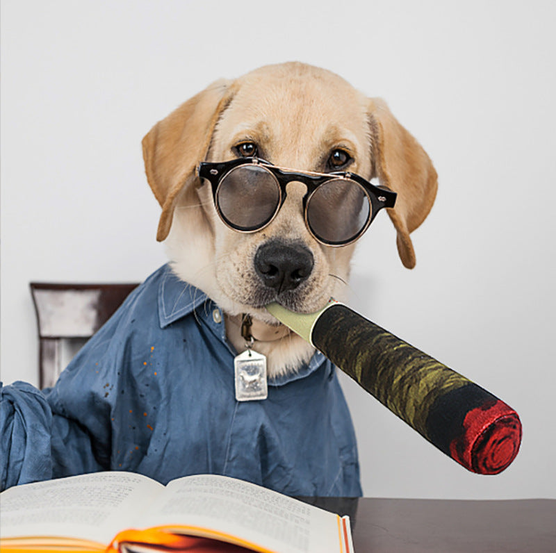 Cigar-Shaped Plush Dog Toy for Playful Indoor Fetch