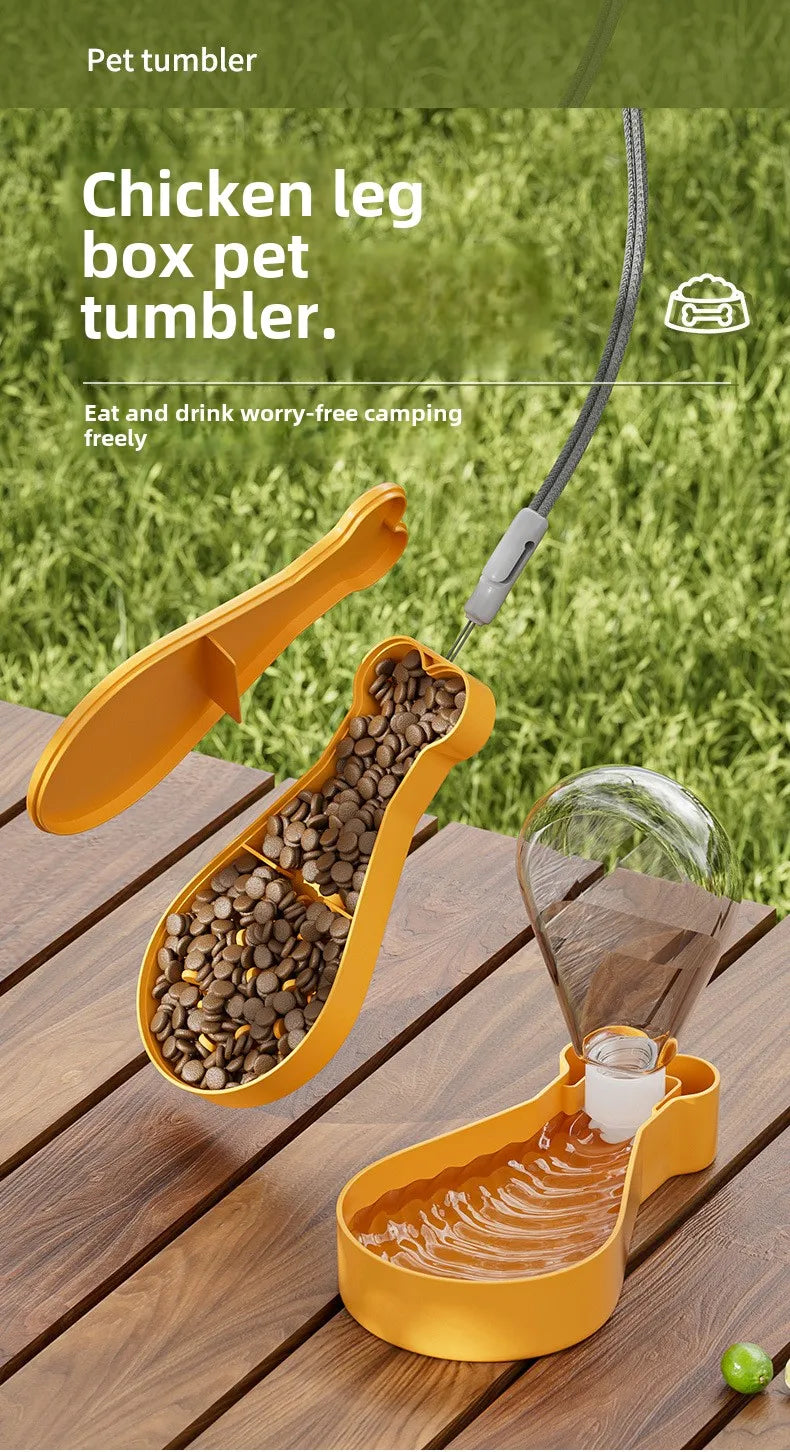 Portable Dog Water Bottle with Food Bowl for Travel