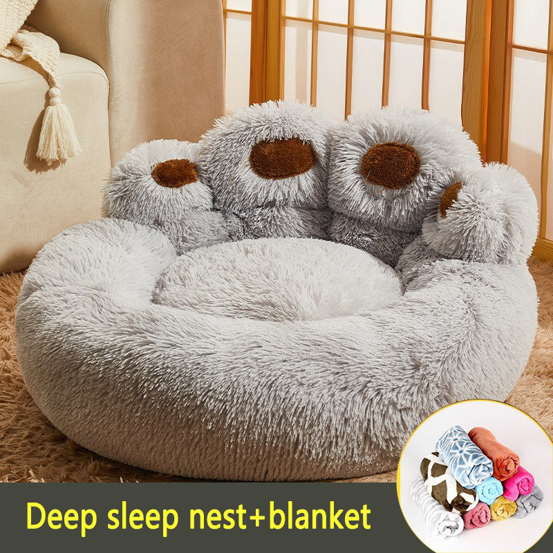 Small Dog Bed: Deep Plush Nest for Warm Winter Sleep