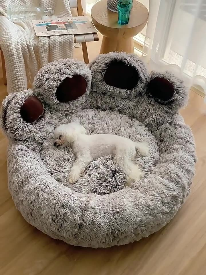 Small Dog Bed: Deep Plush Nest for Warm Winter Sleep