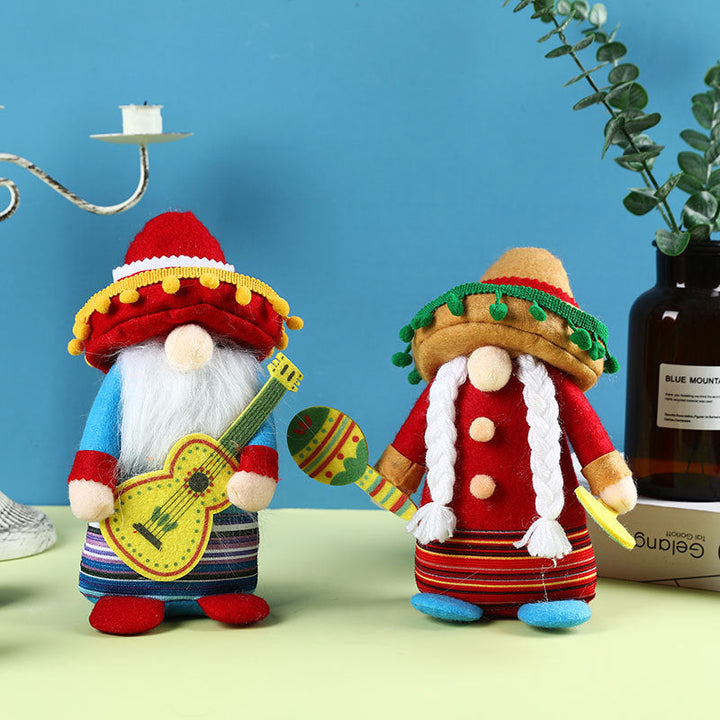 Mexican Gnome Doll Set | Colorful Carnival Table Decor