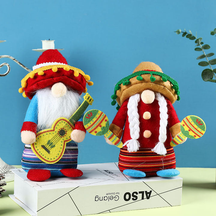 Mexican Gnome Doll Set | Colorful Carnival Table Decor