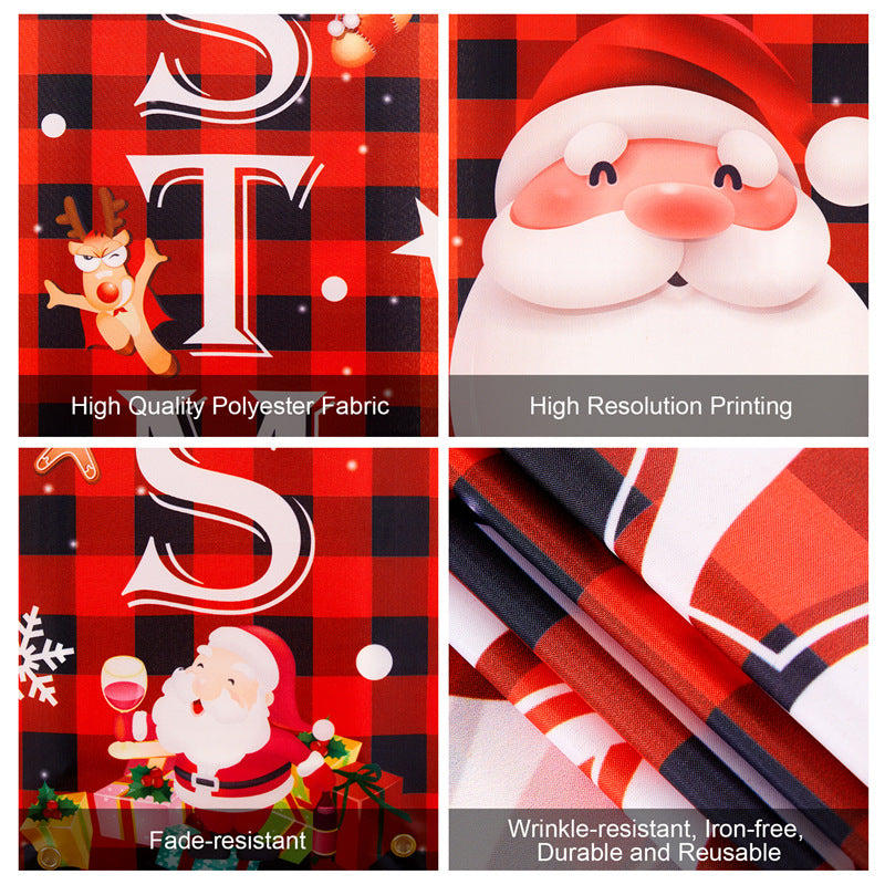 Christmas Door Hanging Banner With Warm LED Lights Decor