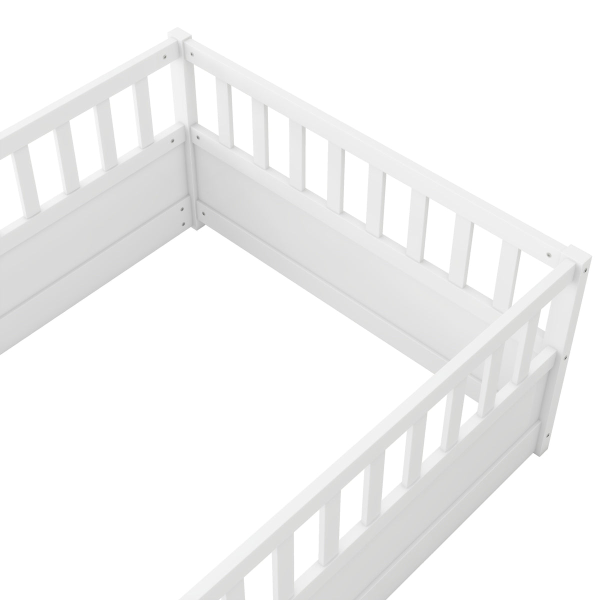Montessori Double Floor Bed with Safety Rail for Kids