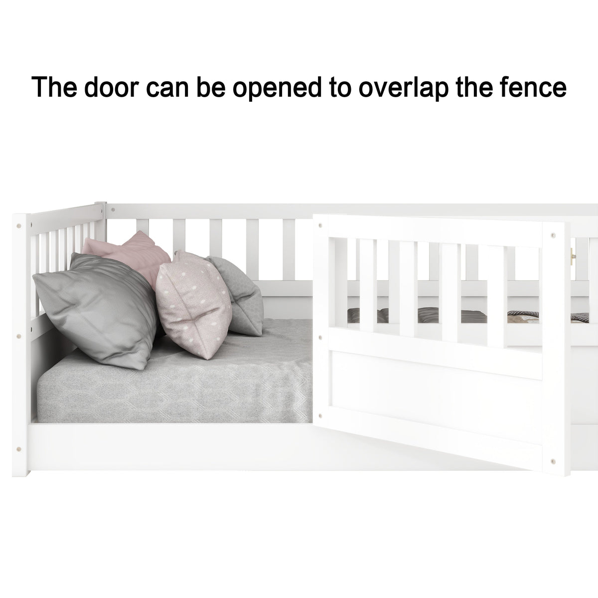 Montessori Double Floor Bed with Safety Rail for Kids