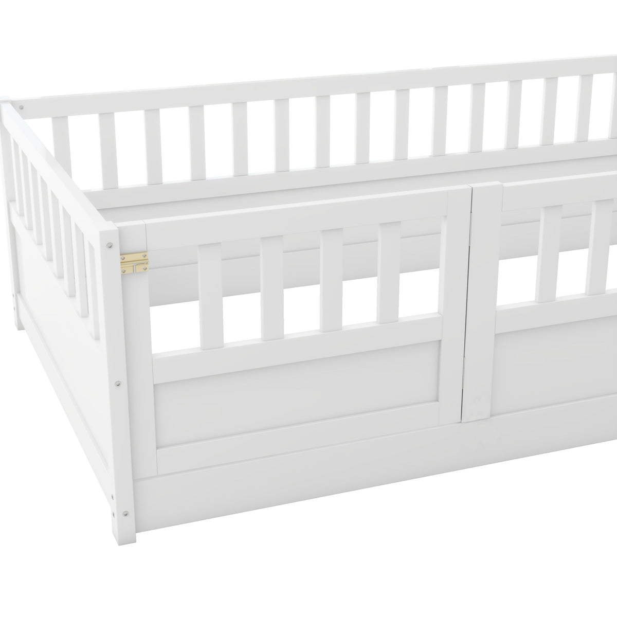 Montessori Double Floor Bed with Safety Rail for Kids