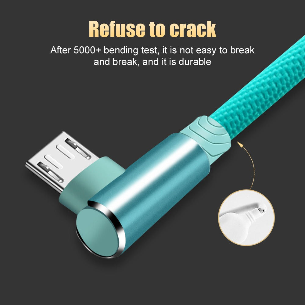 90 Degree Right Angle Charging Cable for Mobile Gaming