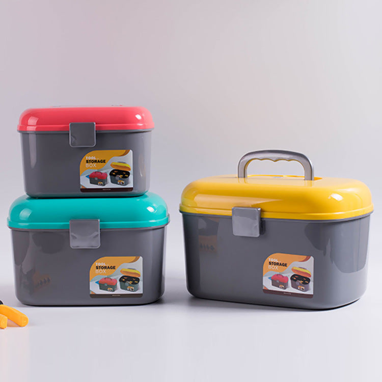 Double Layer Plastic Medicine Box with Handle and Latch