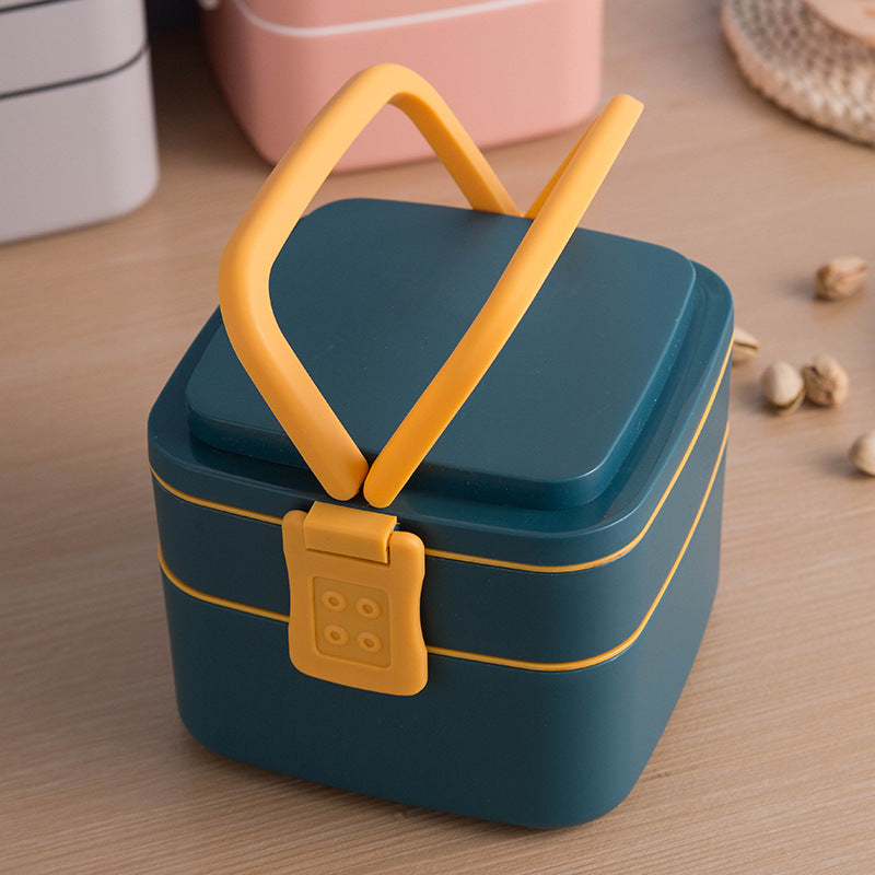 Two-Tier Microwave-Safe Lunch Box With Lid for Work