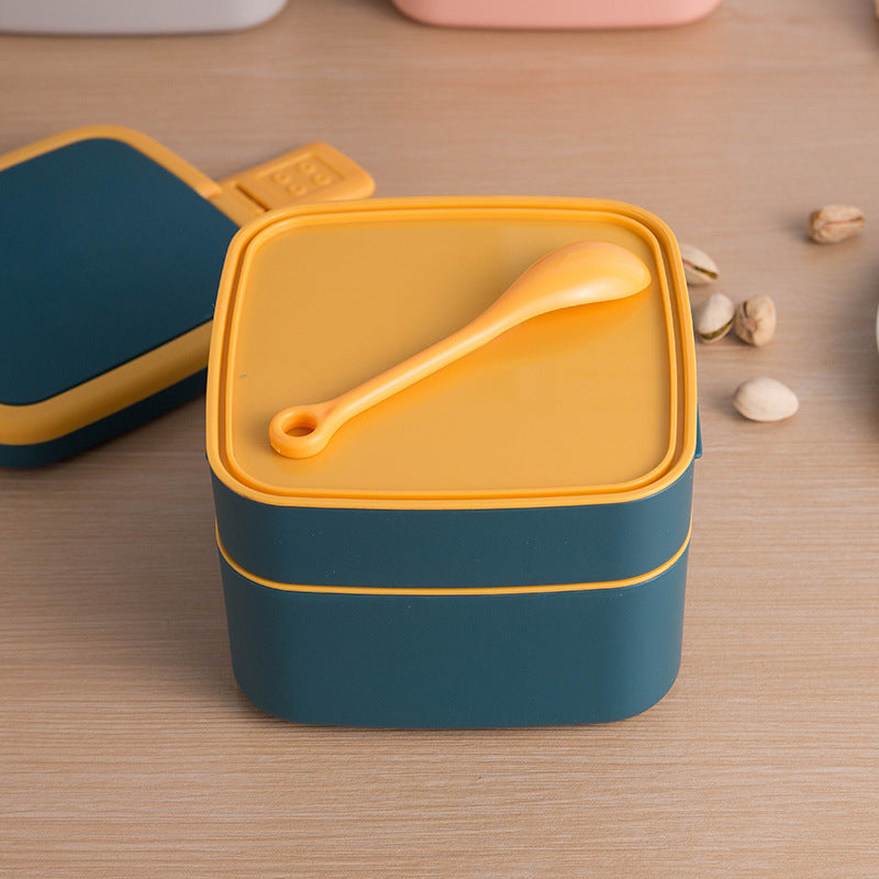 Two-Tier Microwave-Safe Lunch Box With Lid for Work