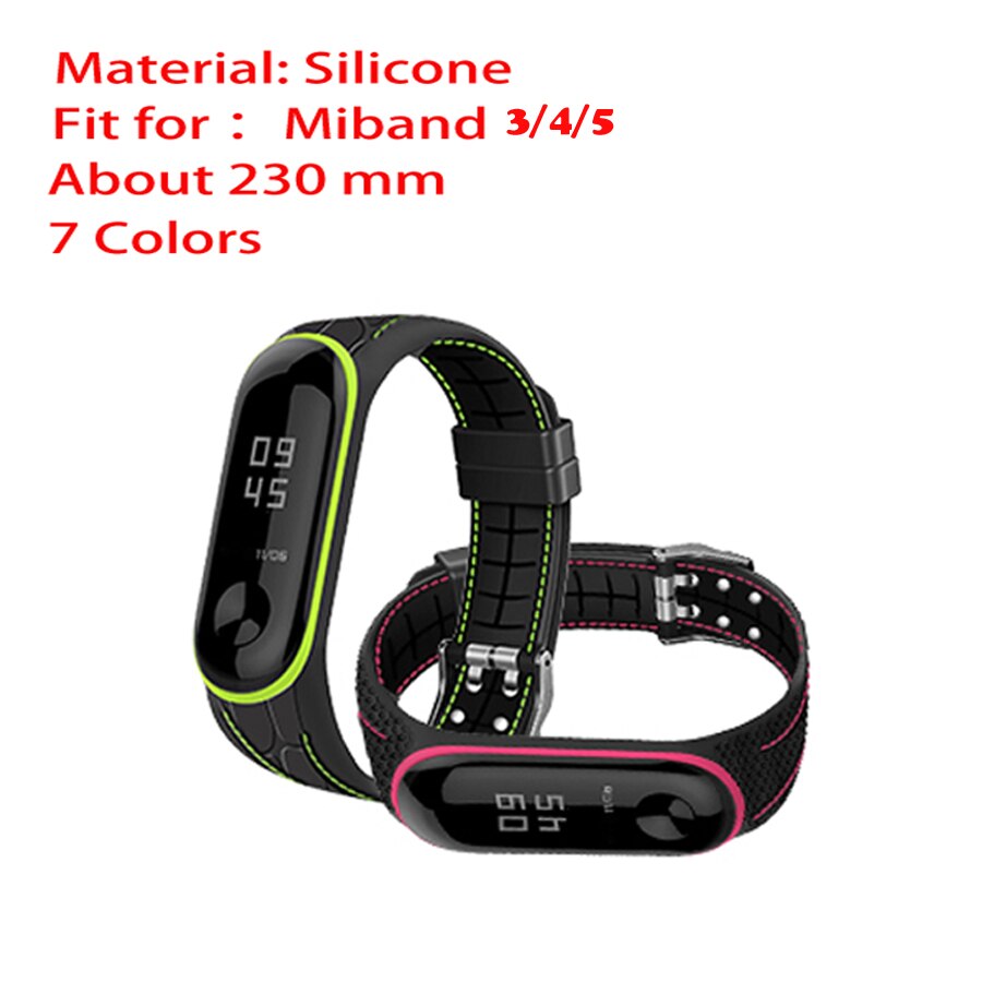 Replacement Silicone Strap for Xiaomi Mi Band 3, 4, 5