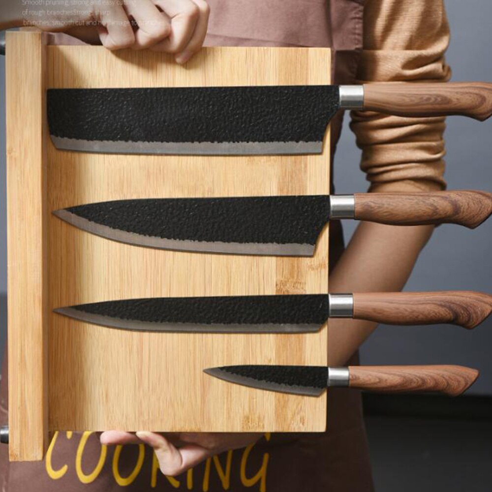 Bamboo Magnetic Knife Holder for Countertop Storage