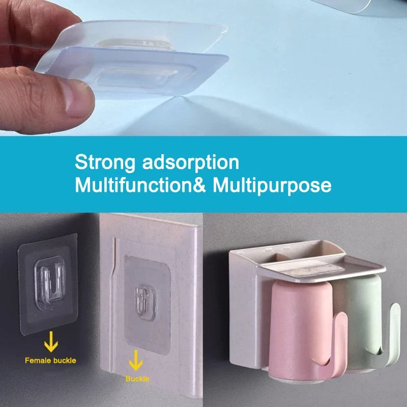 Invisible Wall Hooks No Drill, Reusable Adhesive Hooks