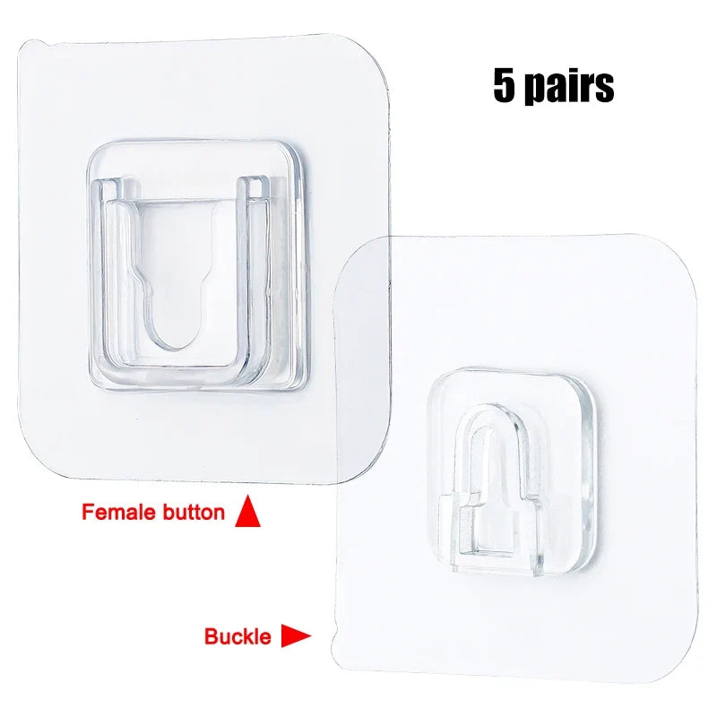 Invisible Wall Hooks No Drill, Reusable Adhesive Hooks