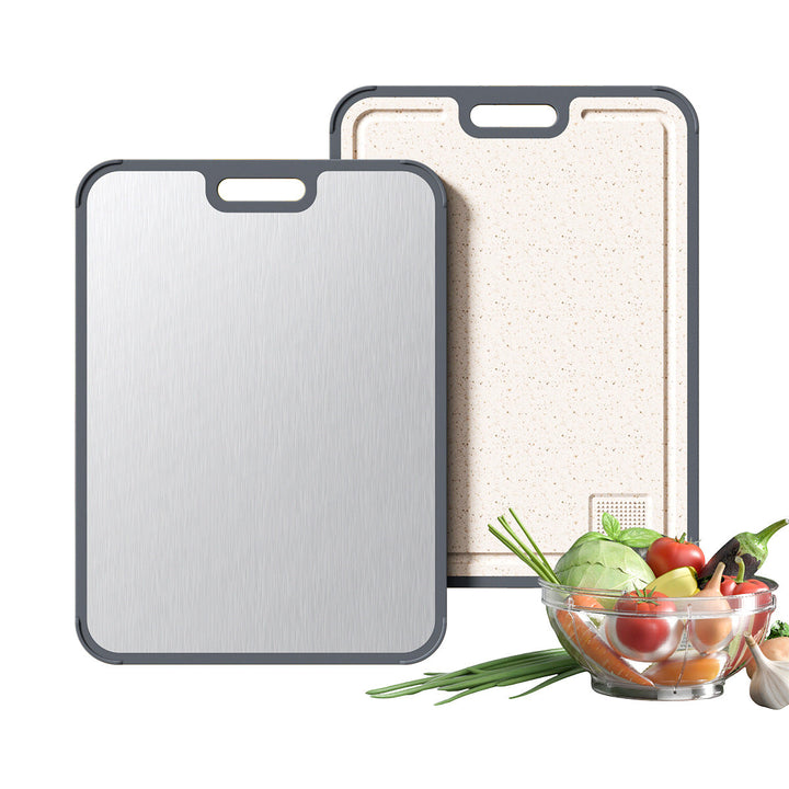 Double Sided Cutting Board with Built-In Garlic Grinder